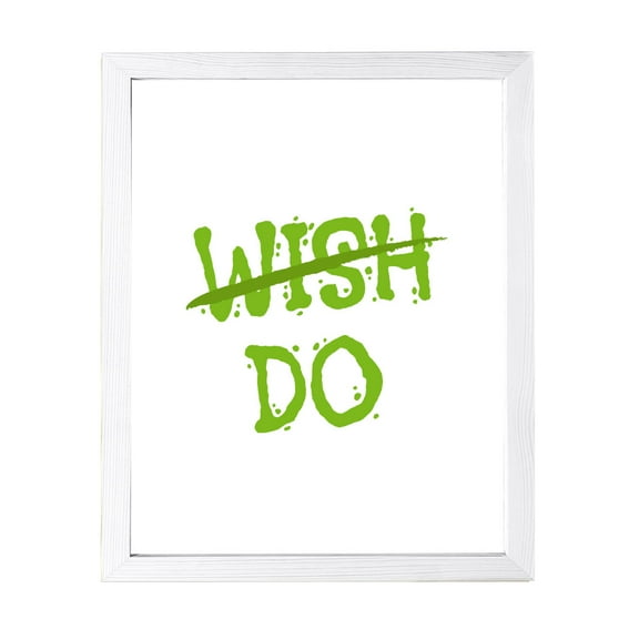 Designs ByLITA Wish Do, 5 x 7 White Framed Wall Art Print | Positive Motivational Decor
