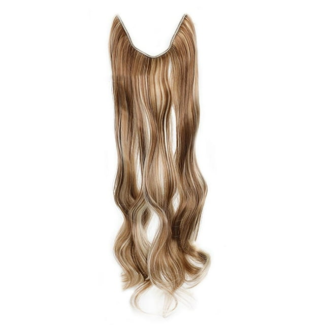 Synthetic V-shaped Long Curly Water Wave Clips In Hair Extensions Hair Piece