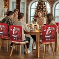 thumbnail image 5 of Red Santa Claus Chair Covers Set of 8 Merry Christmas Vintage Santa Gifts Bell Chair Back Covers Stretch Removable Washable Slipcovers Protector for Dining Room Kitchen Party Decor, 5 of 5