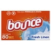 Bounce Fabric Softener Dryer Sheets, Fresh Linen, 80 Count