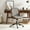 Tan, variant on Ergonomic Adjustable Swivel Office Chair with Solid Wood Backrest and Premium Comfort Tan Cushion for Home Workplace