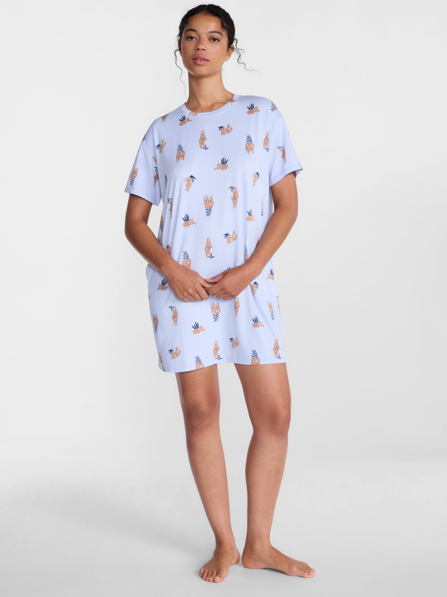 Joyspun Women's Essential Short Sleeve Sleepshirt, Sizes S/M to 2X/3X