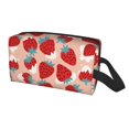 thumbnail image 2 of Goofa Red Strawberry Printed Toiletry Bag with Handle,Large Capacity Travel Makeup Cosmetic Bag for Women, Carry on Airport Airline Compliant Bag, 2 of 9