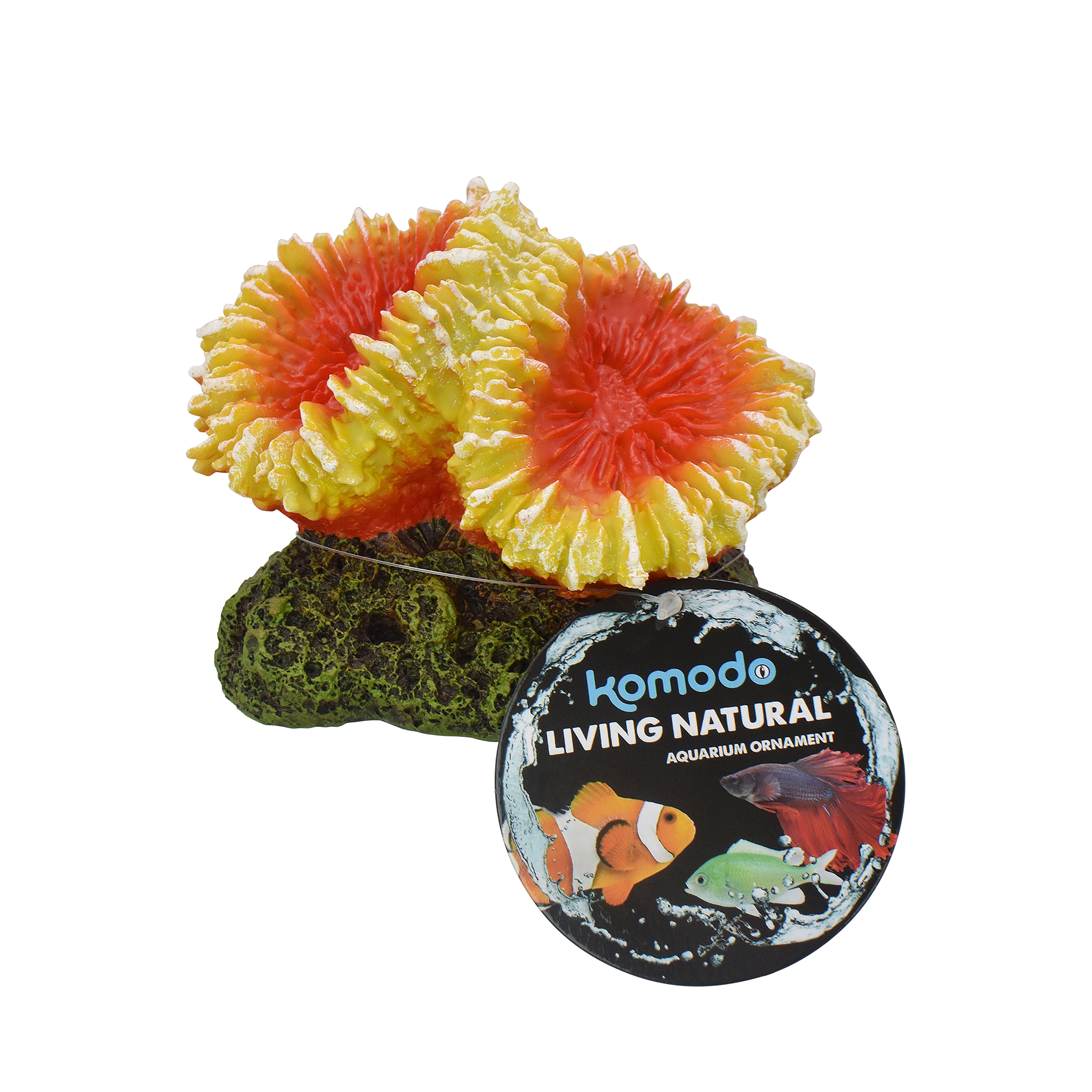 Komodo Orange and Yellow Starburst Coral Aquarium Decor - Walmart.com