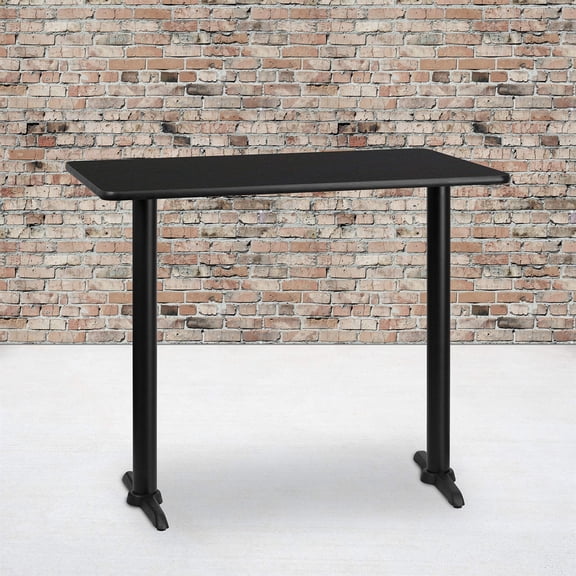 Bowery Hill 30" x 48" Restarant Bar Table in Black