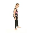 thumbnail image 3 of Girl's Athletic Sportswear Patterned Tank Top and Solid Legging Set in Lotus and Orchid Black Medium, 3 of 5