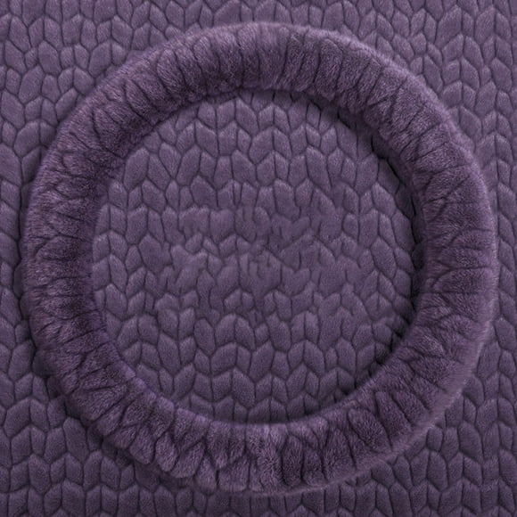 Faux Plush Steering Wheel Cover Warm Anti Slip Fit 3D Grain