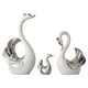 thumbnail image 3 of Colección de 3 figuras de cisne, escultura animal elegante y moderna, adorno de escritorio para Plata blanca, 3 of 9