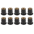 thumbnail image 1 of 10 Piezas M6 Convexo Negro Goma Parabrisas Tornillos Tuerca para Motocicleta, 1 of 1