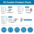 thumbnail image 3 of Merryhome 10Pcs Vacuum Storage Bags with Electric Pump,Space Saver Bags (2 Jumbo/4 Large/4 Medium),Double-Zip Seal Space Saver Bags for Clothes,Comforters,Blankets,Bedding,Travel Essentials, 3 of 10