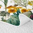 thumbnail image 5 of Erosebridal Tropical Floral Quilt King, Traditional Blossom King Coverlet Set, Reversible, Pastel Botanical, 3-Piece (1 Bedspread and 2 Pillowcases), 5 of 7