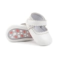 thumbnail image 5 of Zanarzt Toddler Dress Up Shoes Baby Girls Mary Jane Flats Shoes with Non Slip Soft Sole Toddler First Walkers Newborn Princess Dress Shoes White,US 5, 5 of 9