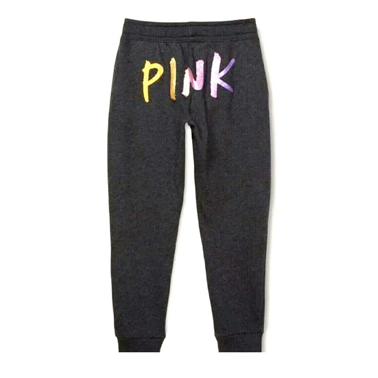 Victoria's Secret Pink Skinny Jogger Brushed Shine Logo Rainbow Ombre  Sweatpants Size Small NWT