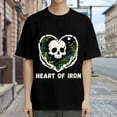 thumbnail image 3 of Black T Shirts for Men, Heart Of Iron, Skull Heart Plant Print 1 Mens Graphic Tees, 24013844,S, 3 of 8