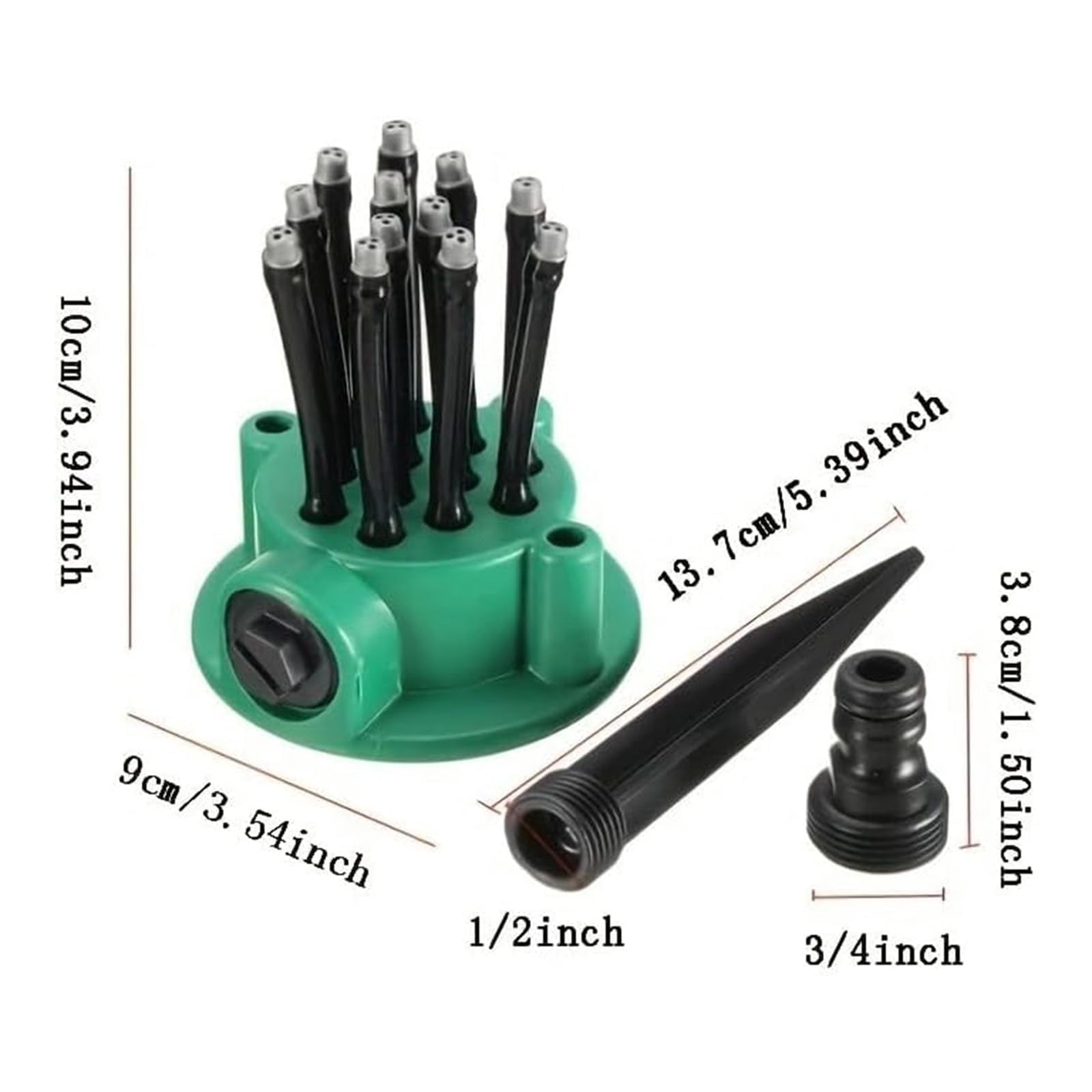 360° Coverage Precision Garden Irrigation Sprinkler with Heavy-Duty Spike Base, Automatic Rotating Lawn Sprinkler, for Yard, Lawn Sprinkler