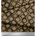 thumbnail image 3 of Soimoi Brown Poly Georgette Fabric Diamond Geometric Print Fabric by the Yard 42 Inch Wide, 3 of 3