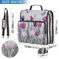 thumbnail image 3 of Water-Resistant 3-Ring Binder Organizer with Multiple Pockets Zipper Binder Bag for Office Colorful Tulips and Lavender, 3 of 8