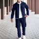 thumbnail image 5 of Ceisia Men's Regular Fit Cargo 2-Piece Set Long Sleeve Button-Down Jacket with Elastic Waist Drawstring Pants Gifts, 5 of 6