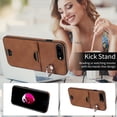 thumbnail image 2 of Allytechgroup Wallet Phone Case for iPhone 8 Plus/7 Plus with Stand, RFID Blocking PU Leather Shockproof Cover with Kickstand & Credit Card Slot Drop Protection for iPhone 8 Plus/7 Plus, Brown, 2 of 10