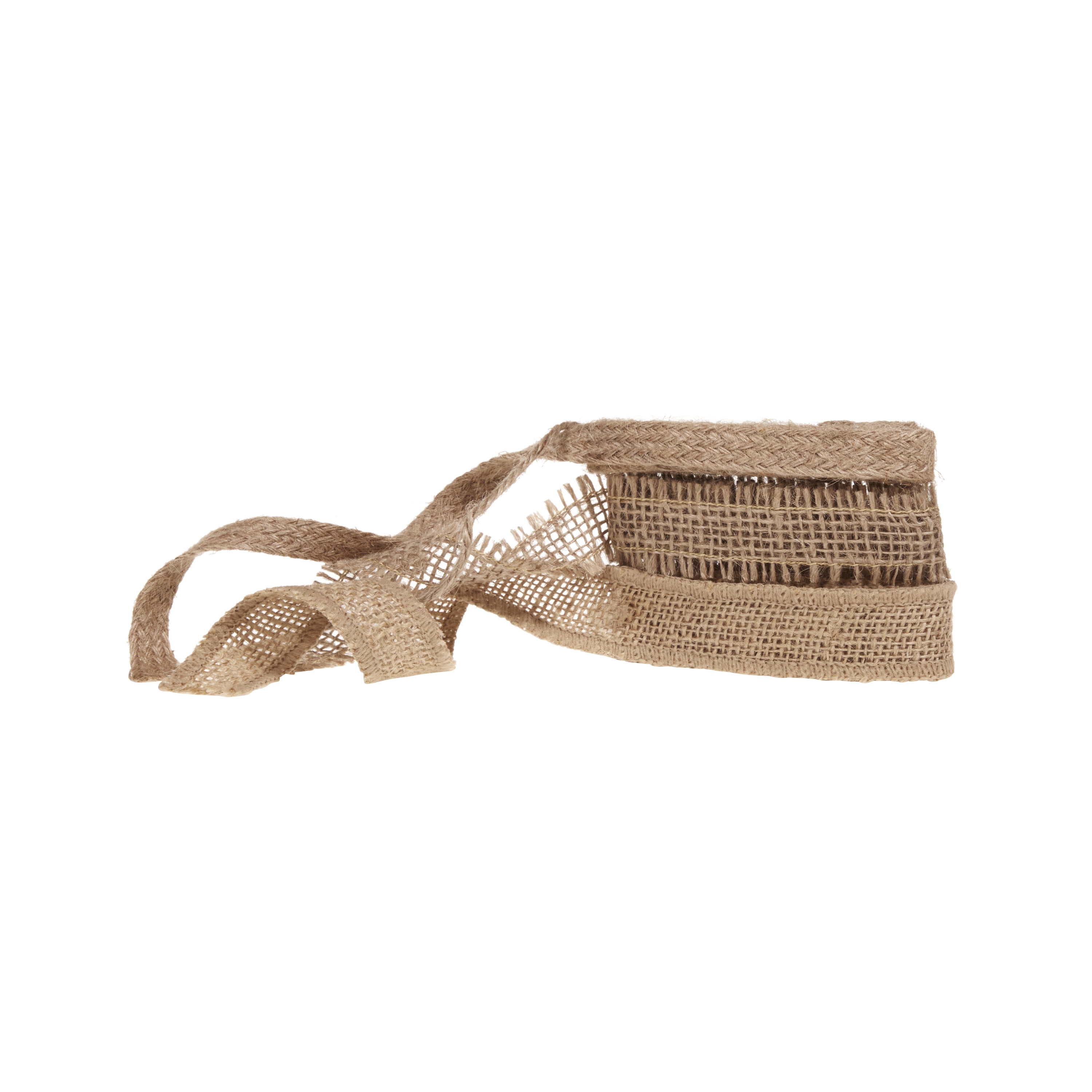 Love, Laugh, Craft Burlap Ribbon Set, 1"W x 1-yd, 4-Pack, Natural, Brown