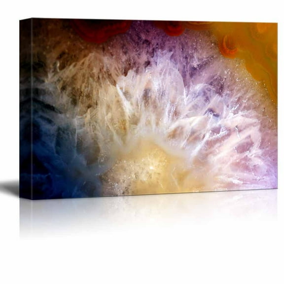 wall26 - Canvas Wall Art - Abstract Agate Slice Pattern - Giclee Print Gallery Wrap Modern Home Art Ready to Hang - 32" x 48"