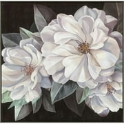 39.5 x 39.5 in. Bunch of White Flowers in Bloom Oil Painting