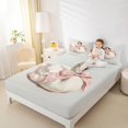 thumbnail image 4 of Homewish Romantic Swan Child Bed Sheets, Kawaii Princess Ribbon Bow King Sheets, Cutw Animal Sheet Set, Breathable Home Decor, 4pcs, 4 of 7