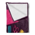 thumbnail image 2 of Hair Salon Soft Flannel Fleece Throw Blanket, Beauty Themed Concept Vivid Color Hairdressing Equipments Print, Cozy Plush for Indoor and Outdoor Use, 50" x 60", Multicolor, by Ambesonne, 2 of 5