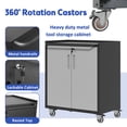 thumbnail image 6 of Tcbosik 2-Door Tool Cabinet for Garage, 30inch Lockable Storage Cabinet with Wheels, Metal Storage Cabinet, Assembly Required, Black & Gray, 6 of 9