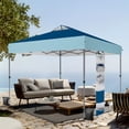 thumbnail image 2 of Summit Living 10 x 10 Ft Pop-up Canopy Tent Straight Legs Instant Canopy for Outside with Wheeled Bag – Dark & Light Blue, 2 of 11
