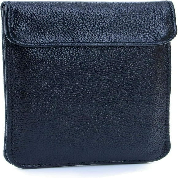Dsseng Leather Faraday Bag RFID Cell Phone Signal Blocking/Jammer Pouch Bag Anti-Spying/Tracking/Radiation GPS Shielding Passport Sleeve/Wallet Case Car Key FOB (Color   Brown)