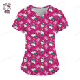 thumbnail image 3 of Ropa de mujer, camisetas de verano, camisetas de Hello Kitty, camisetas con cuello en V, camisetas con bolsillos, uniformes de enfermera, camisetas de hospital, camisetas para mujer 2023, 3 of 5