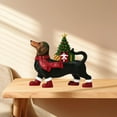 thumbnail image 5 of Lighted Blow Mold Dachshund Outdoor Christmas Decoration with Scarf, Boots & Tree Black Holiday Décor for Yard or Porch, 8“, 5 of 6
