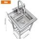 thumbnail image 2 of Fregadero Utilitario de Acero Inoxidable Independiente con Tuberías para Agua Fría y Caliente, Fregadero Comercial para Cocina, Baño y Lavandería, 2 of 7