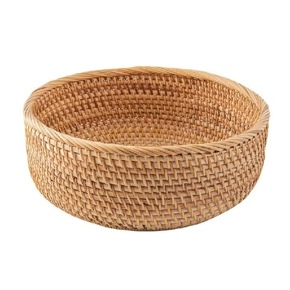 Handmade Living Room Snack Fruit Bowl Vegetable Basket Wicker Picnic Tray Food Bread Dishes Multipurpose Drying Storage