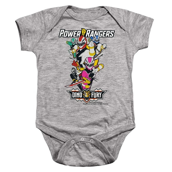 Power Rangers: Dino Fury Group Action Unisex Infant Snap Suit for Baby (24 Months) Athletic Heather