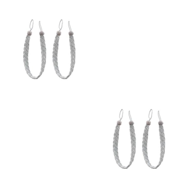 Ounissouiy 2X Tie Back Cortina Vendaje Decoración colgante Accesorios para el hogar Adorno de cocina Poliéster decorativo Suministros para el Gris 2piezas