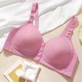 thumbnail image 3 of GERsome Front Closure Bras for Women Wireless Snap Comfort Full Coverage Seamless Supportive Bralettes Pink 2XL, 3 of 6
