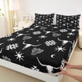 thumbnail image 3 of Feelyou Black Sheep Skeleton Queen Sheet Sets for Men, Vintage Western Aztec Flat Sheet, Hippie Bohemian Style Queen Fitted Sheet, Luxury Bedroom Decor, 4 Pieces, 3 of 7