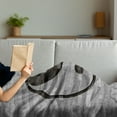 thumbnail image 3 of Ying Yang Soft Flannel Fleece Throw Blanket, Minimalistic Traditional Ying Yang Rustic Wooden Floor Effect Modern Style, Cozy Plush for Indoor and Outdoor Use, 50" x 60", Black Grey, by Ambesonne, 3 of 5