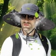 thumbnail image 3 of WKSCLPAI Wide Brim Solar Fan Hat,Fishing Hat with 2 Solar Fan,Usb Rechargeable Fan Hat with Fan Built in,Outdoor Sun Hats for Men Women,Ideal for Fishing,Beach,Travel,Camping, 3 of 4