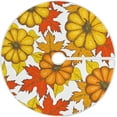 thumbnail image 1 of FMSHPON PumpkinMaple Leaves Xmas Christmas Tree Skirt Stand Mat for Holiday Party Decoration Indoor Outdoor 36 inches, 1 of 6