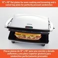thumbnail image 2 of 12"x10" Ceramic Nonstick Panini Press, Stainless Steel and Cast Aluminum Plates, Swivel Top Plate, 1400W, 2 of 6