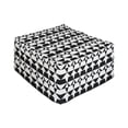 thumbnail image 1 of Abstract Rectangle Pouf, Image of Monochrome Style Pointer Shapes in Continuous Pattern Art Print, Foot Stool for Living Room Office Ottoman with Cover, 25", White Charcoal Grey, by Ambesonne, 1 of 4