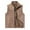 Brown Fleece Vest for Men, variant on HOOMEUMY Mens Fleece Vest Classic Solid Coat Stand Collar Jacket Pockets Design Casual Workout Sleeveless Clothes Fashion Trendy White L
