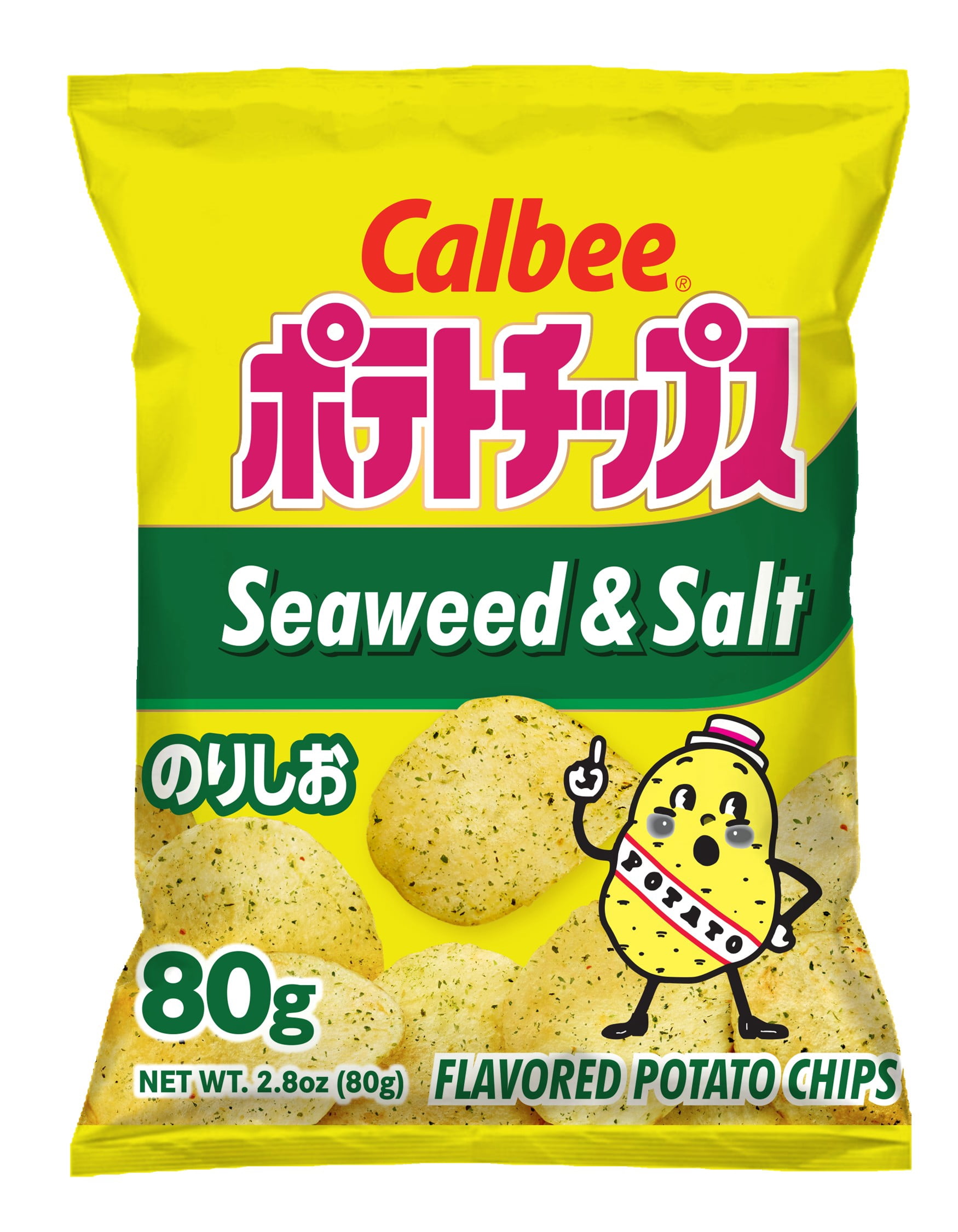 (6 pack) Calbee Potato Chips Seaweed & Salt Flavored 2.8 oz