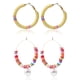 thumbnail image 1 of Pendientes para mujer con cuentas de arco iris, pendientes de verano, playa, para niñas, regalos de fiesta de vacaciones, 2 pares, 1 of 5