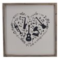 thumbnail image 1 of Square Framed Heart Shape Musical Instruments Wood Wall Decor, 1 of 5