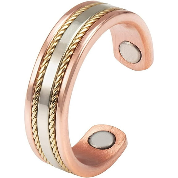Pure Copper Magnetic Rings, Copper Cuff Rings, Adjustable Size, Fashion Copper Jewelry,Gift for Mom Wife