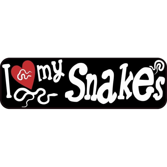 10in x 3in I Love My Snakes Bumper Sticker Vinyl Truck Window Animal Decal